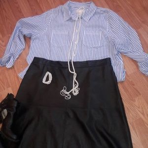 ☻Black faux leather skirt 2XL☻